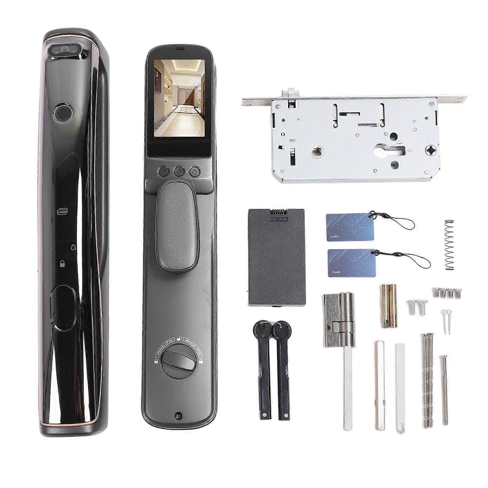 3D Face Recognition Door Lock Fingerprint Card App Key Unlock Smart WiFi Keyless Entry Door Lock for Home Hotel Office Bedroom for Tuya
