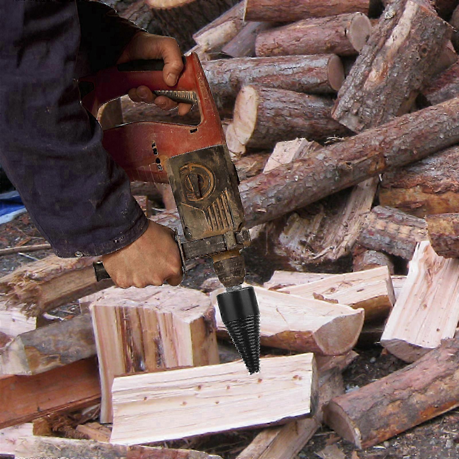 New Upgrade Firewood Log Splitter Drill Bit, Removable Cones Kindling Wood Splitting Logs Bits 2025