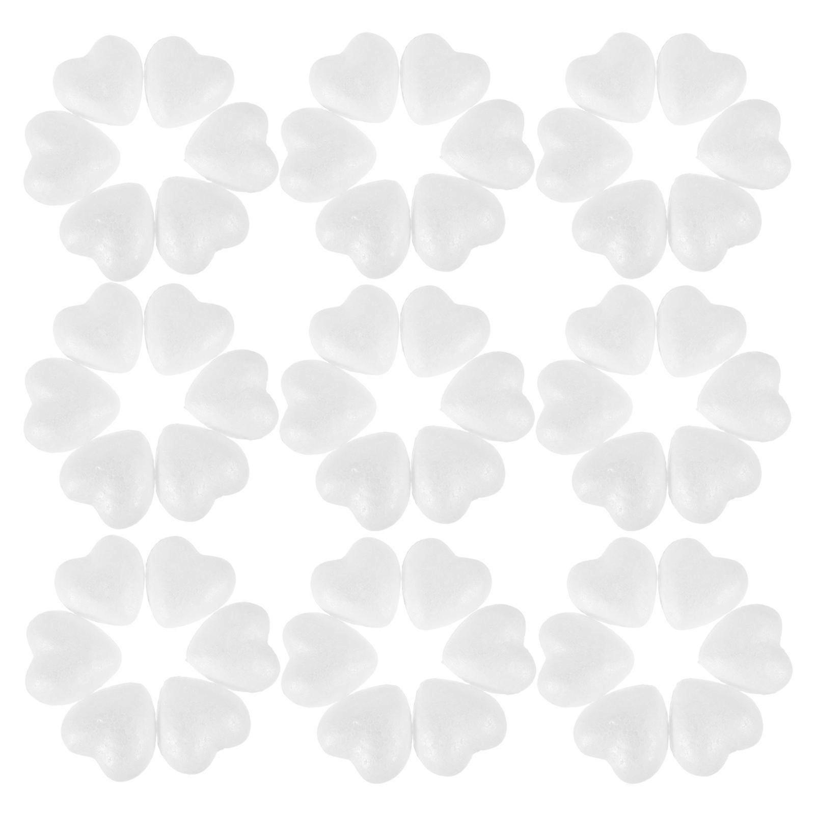 Heart Shaped Foam Balls for Valentines Day DIY Crafts 100Pcs White