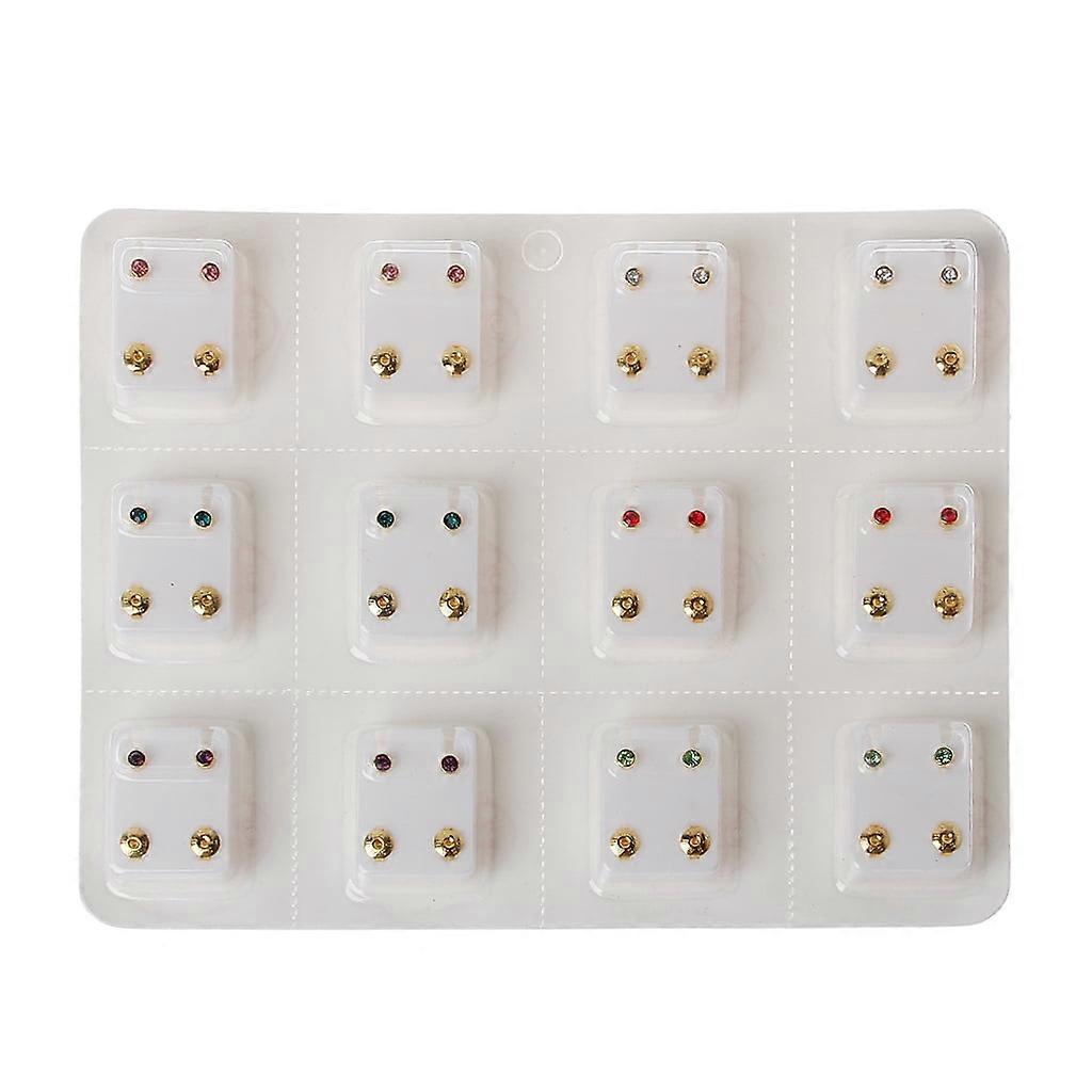 Ear Piercing Earrings Silver Stainless Mini 3/5mm Clear CZ Studs Studex System