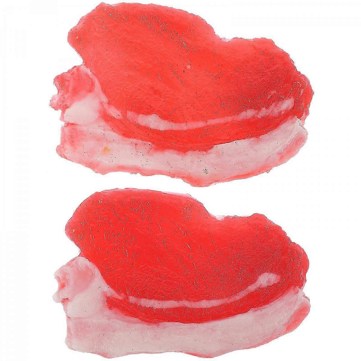 2pcs Simulation Pork Model Food Decoration Model Craft for Cabinet Display