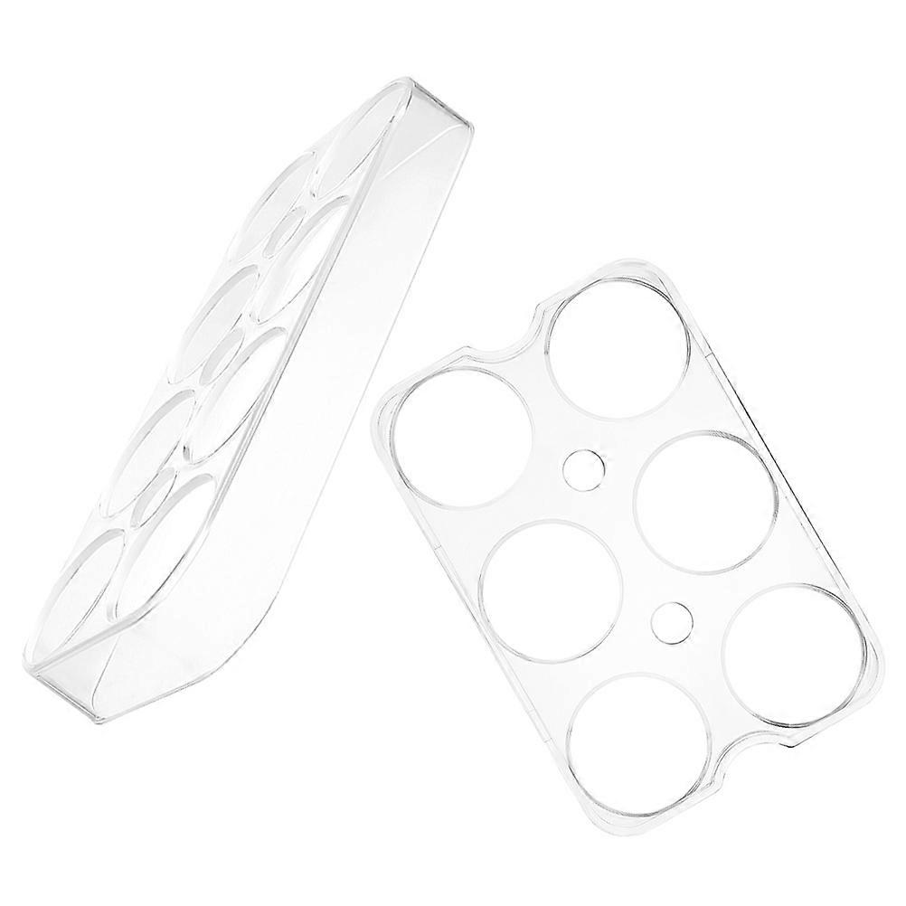 Egg Storage Rectangular Refrigerator Use Transparent Plastic with Anti-Slip Design for Fridge 2Pcs