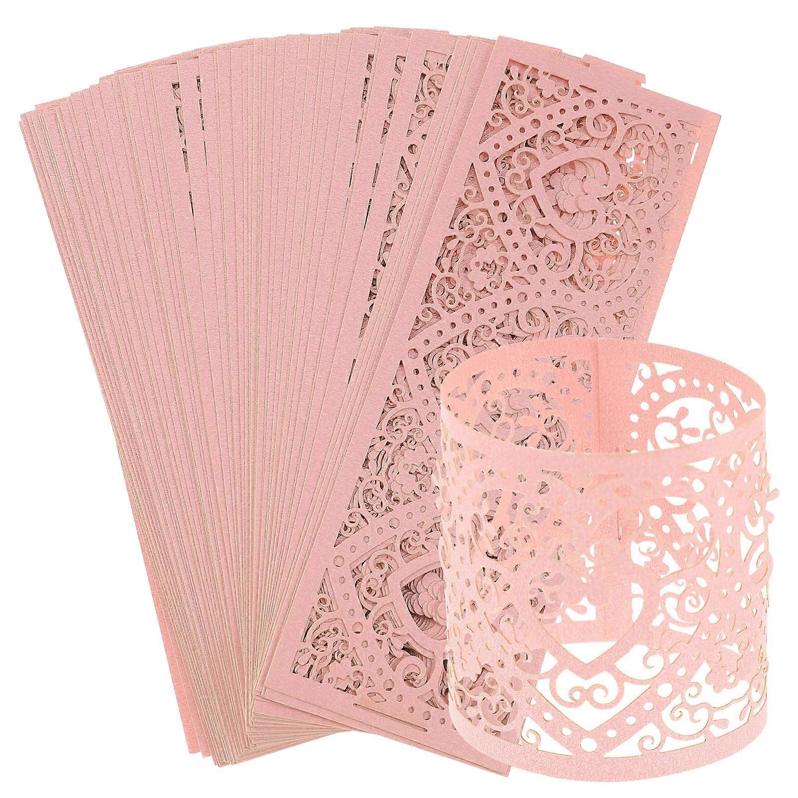 Square Pink Paper Lamp Wraps 100 Pcs For Candle Lights Simple Style Design Perfect For Gift Giving