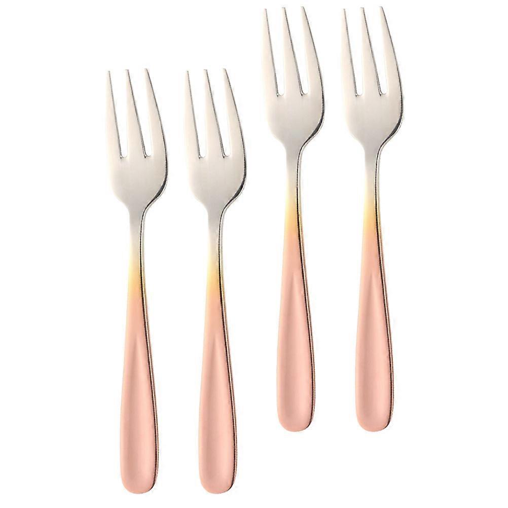 Stainless Steel Fruit Forks Appetizer Forks for 4Pcs Multi