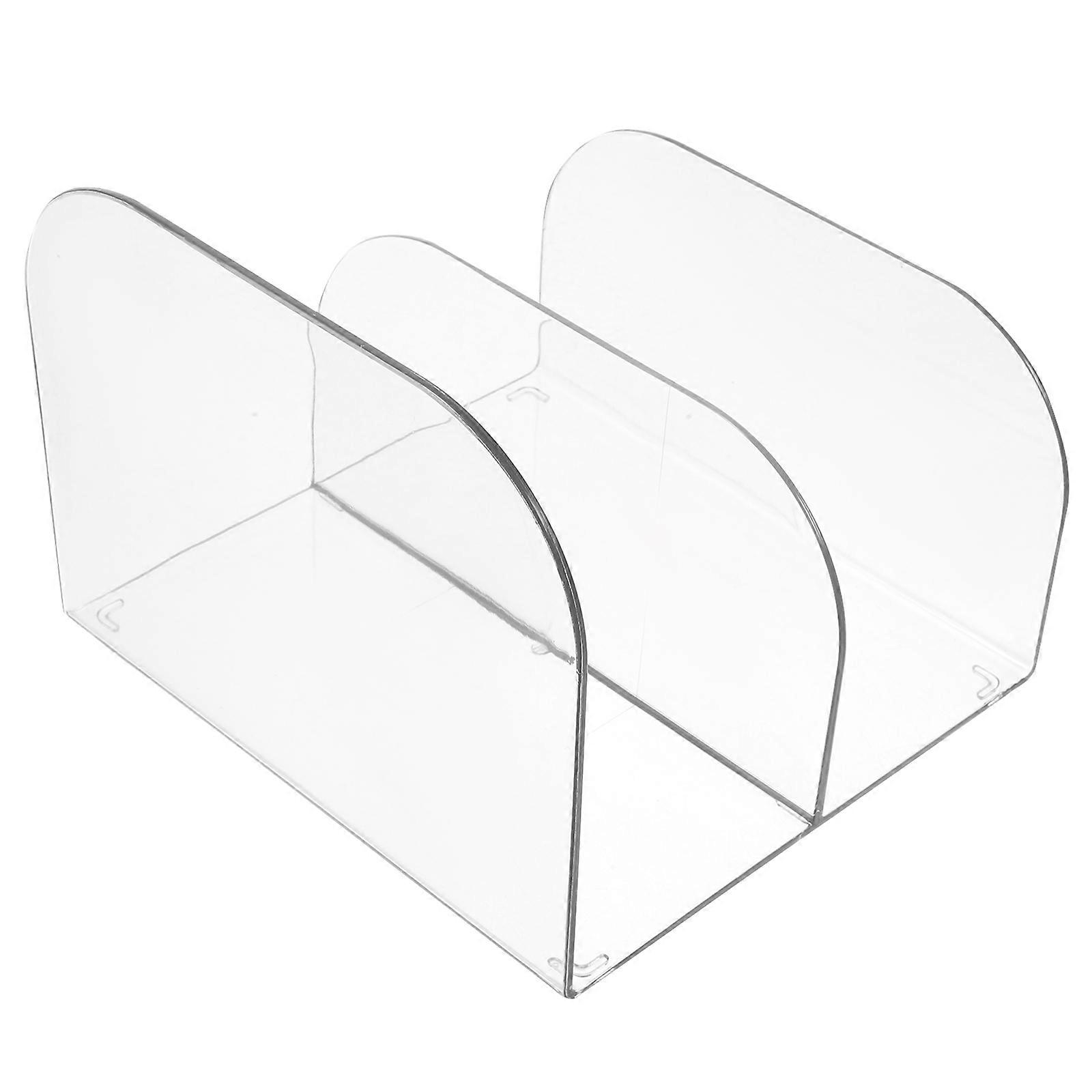 3Pcs Plastic Transparent Bookend for Desktop Book Holder and Support