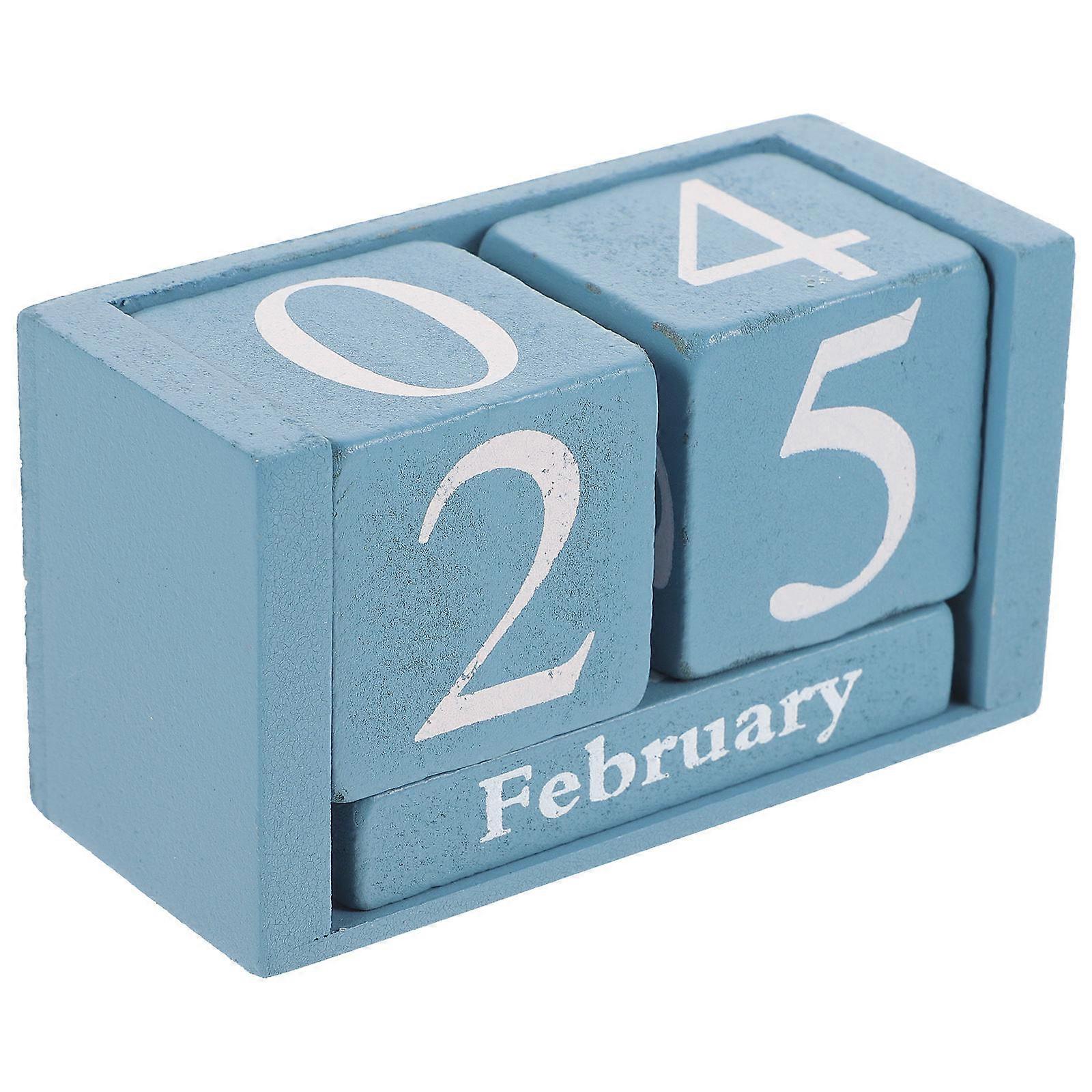 Office Desktop Calendar Wooden Block Calendar for Home 3Pcs Decoration