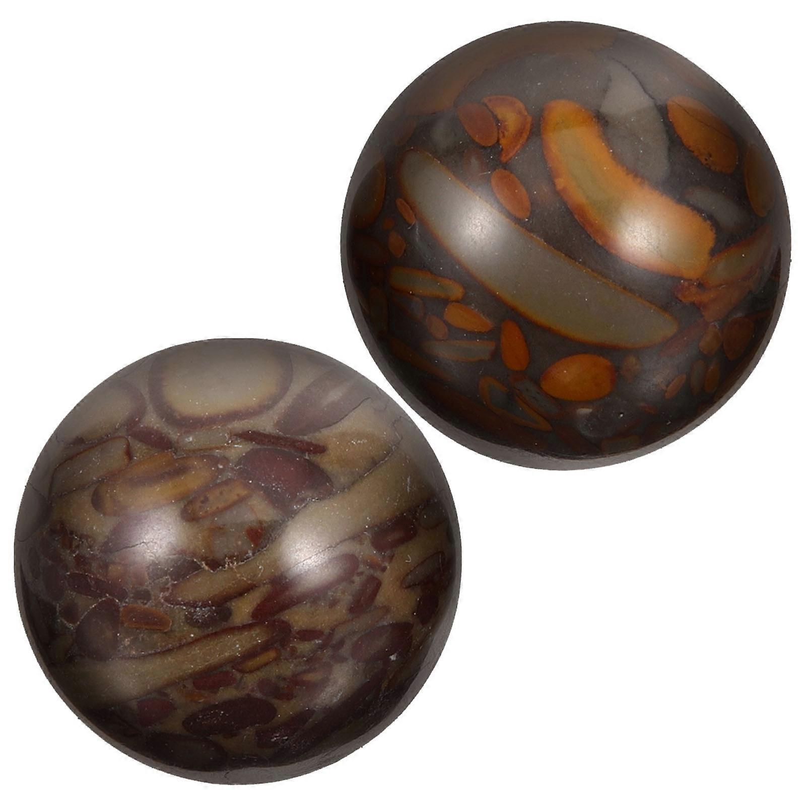 Stone Hand Massage Balls for Finger Exercise 8Pcs Light Brown Hand Rolling