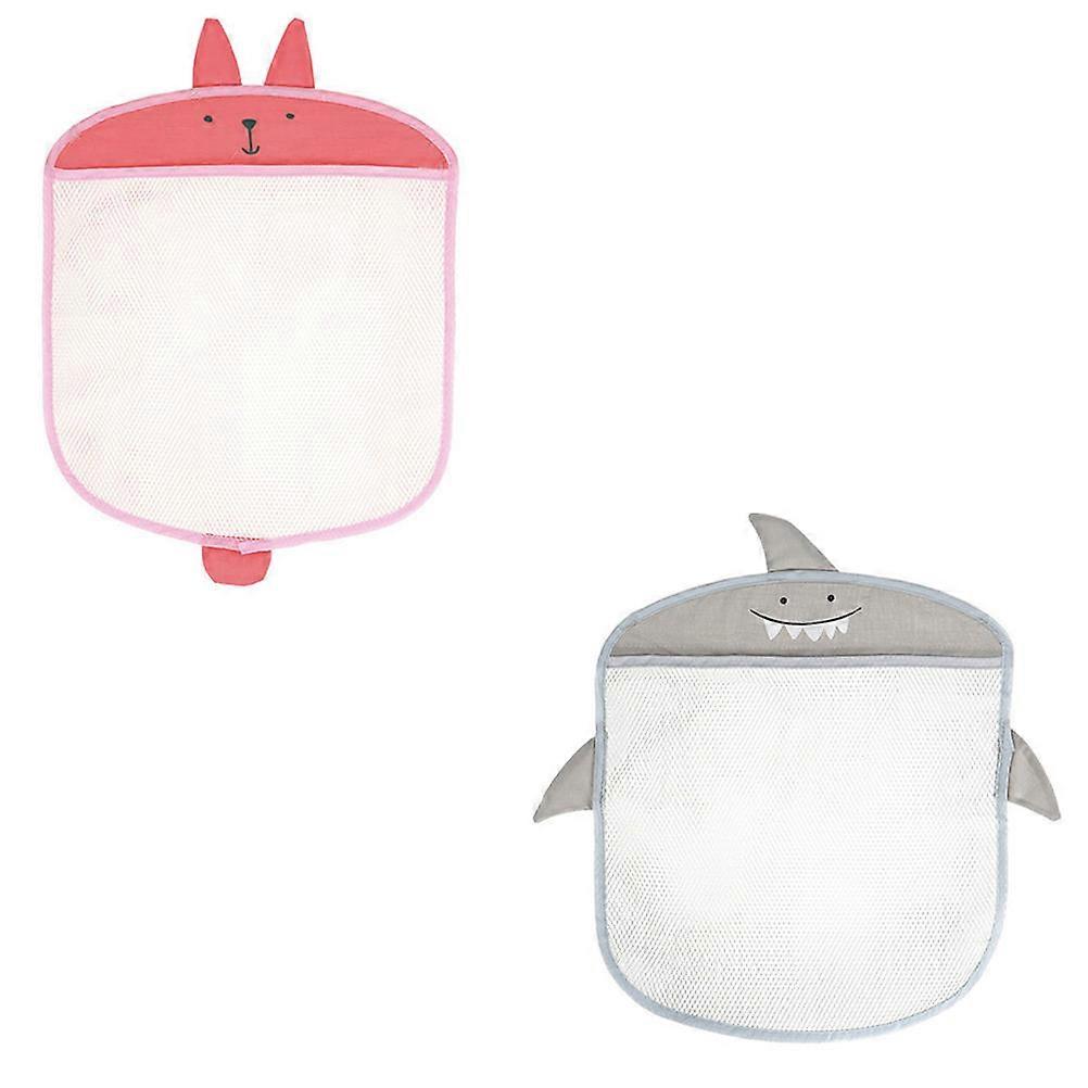 Wall Hanging Storage Bag Suction Cup Mesh Bags for Storage 4Pcs