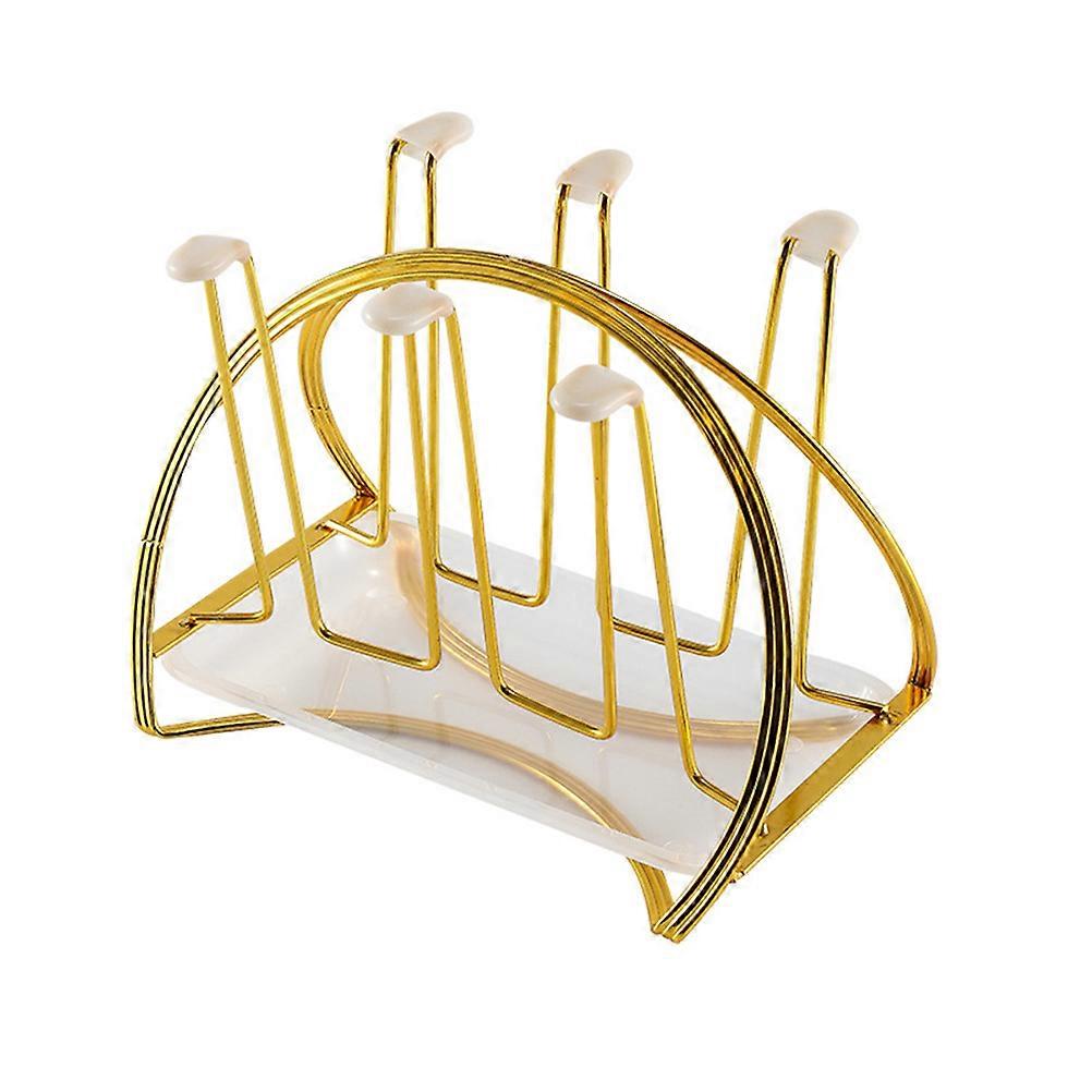 Cup Holder with Tray Glass Cup Draining Rack 2Pcs Practical Kitchen