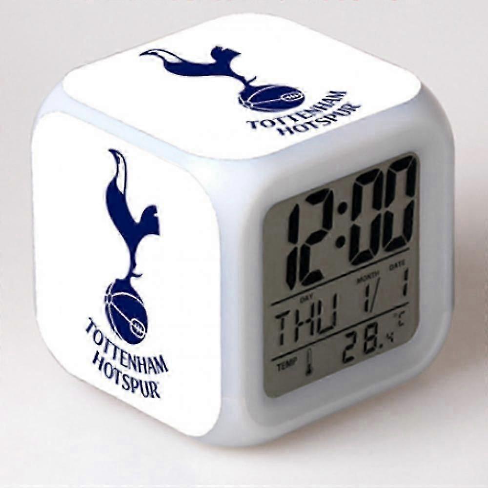 SSRGV Football League Colorful Alarm Clock, LED Digital Color Changing Square Alarm Clock, Creative Alarm Clock Giveaway Gift (shape S)