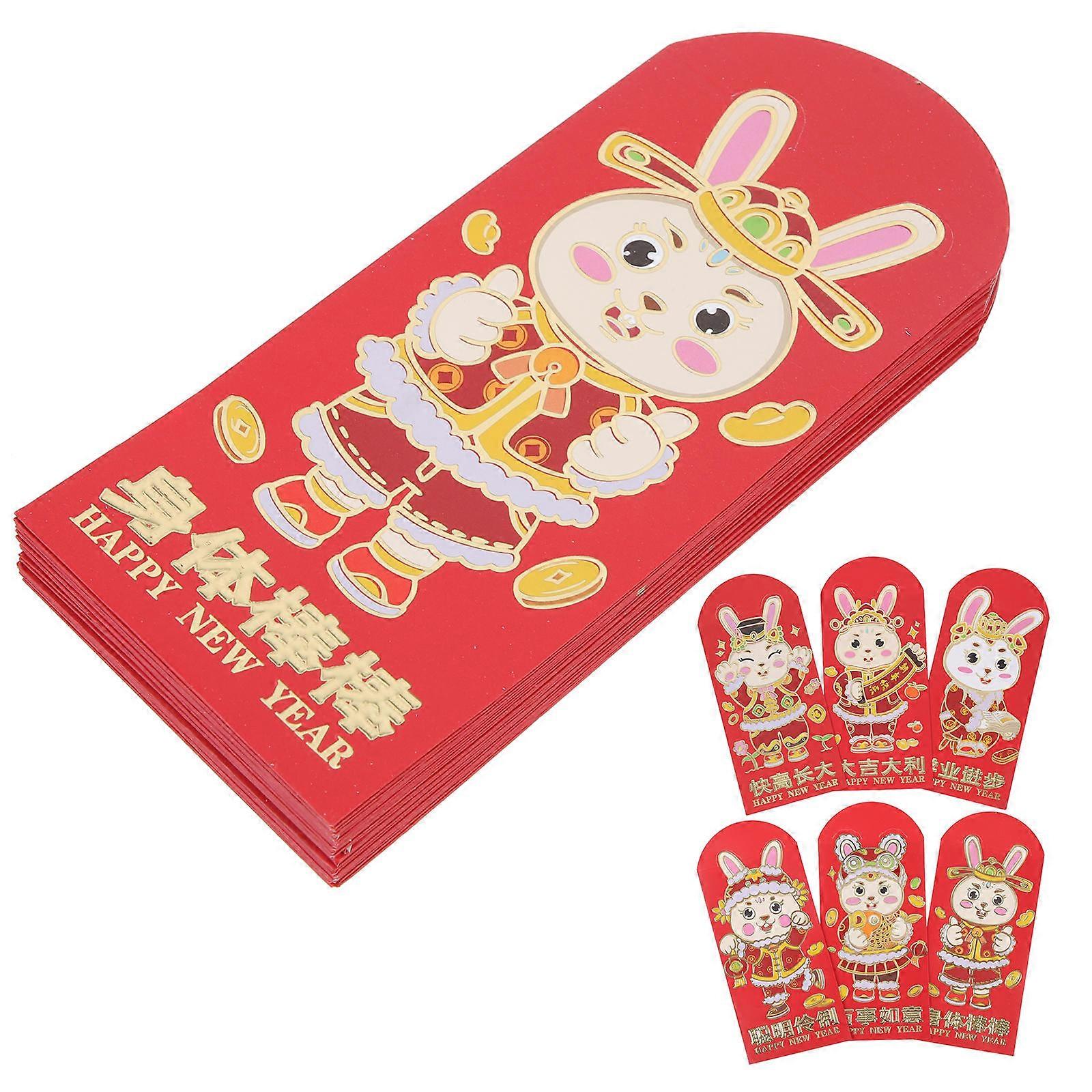 Chinese New Year Red Envelopes Creative Rabbit Year Red Packets for 48Pcs