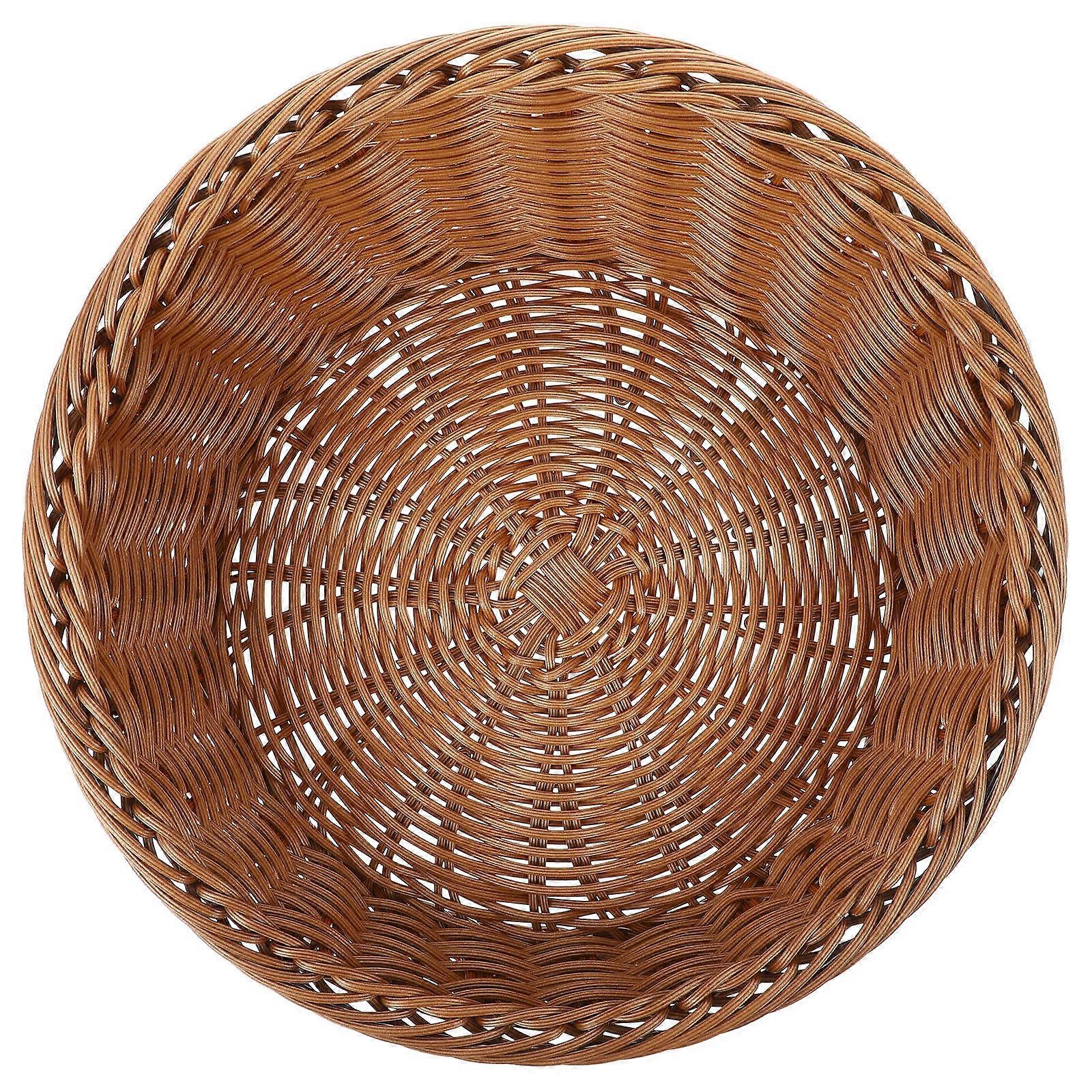 Home Decor Weaving Storage Basket For Kitchen Dining Table 3Pcs Functional Brown