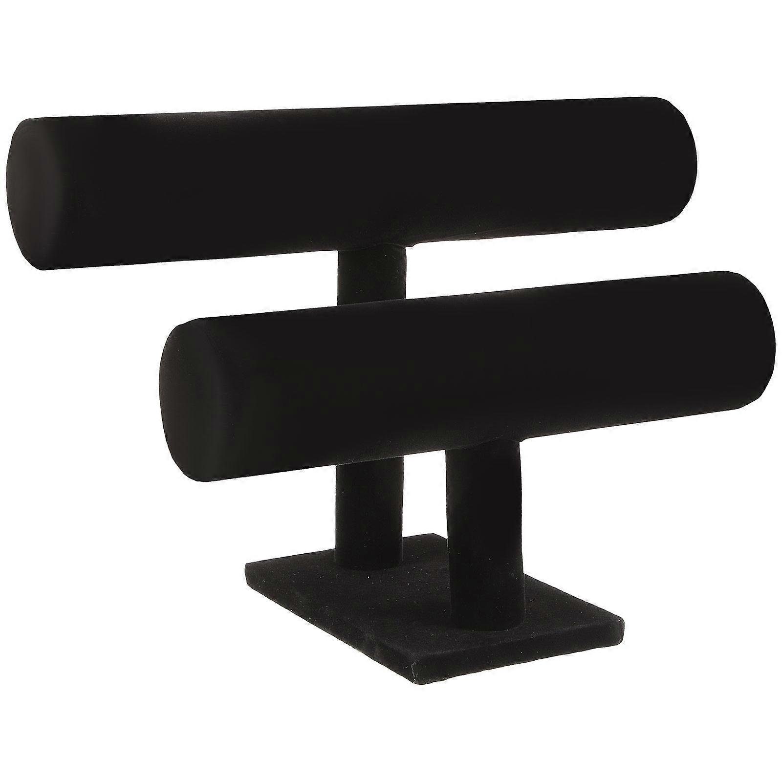 Bangle Stand Two Tier Rack for Jewelry Organization 2Pcs Black