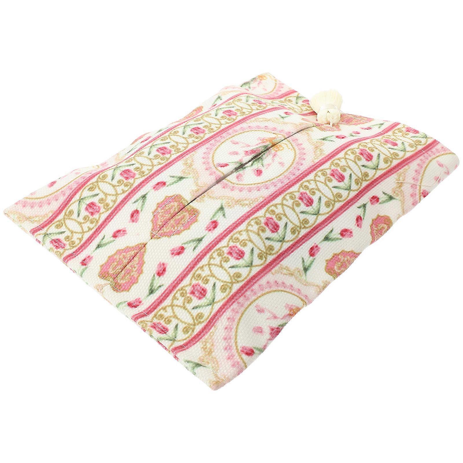 Cloth Tissue Box Tulip Pattern for Storage 4Pcs Elegant Classic Napkin Holder