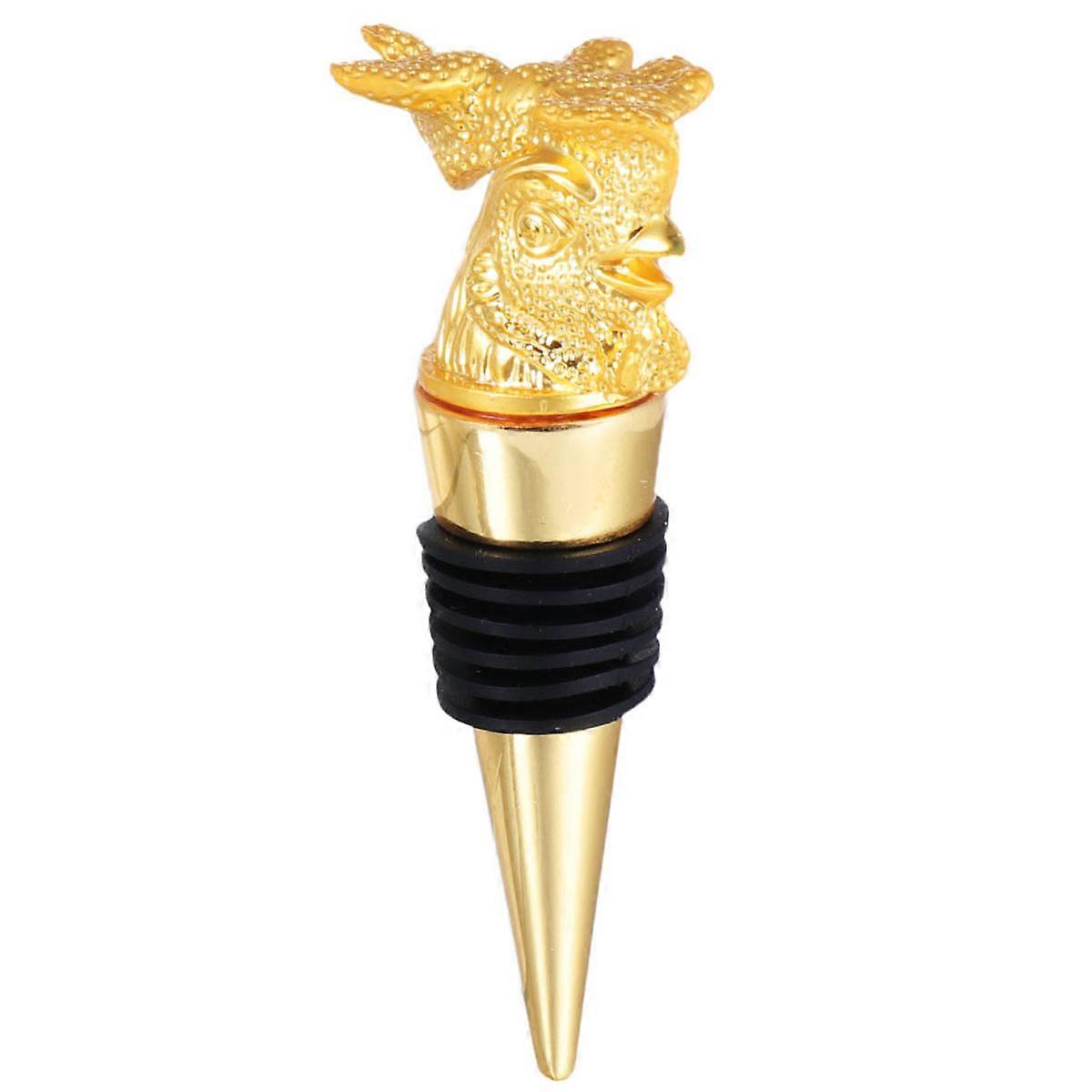 Funny Bottle Stopper Chicken Design for Bar Party 2x4x9cm Golden Airtight Seal 1PC