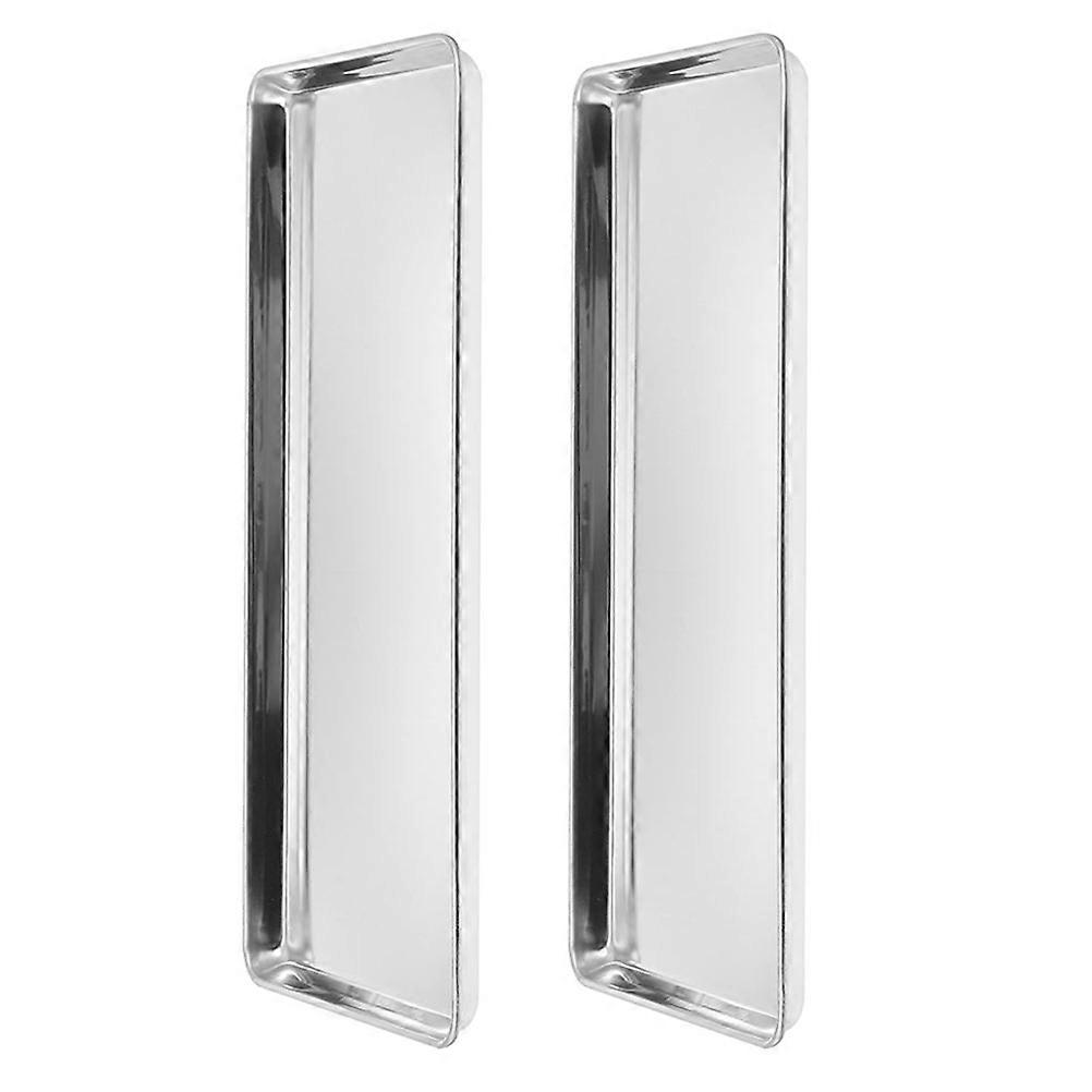 מגש אידוי נירוסטה כסוף להגשת אוכל עם 2 מחבתות