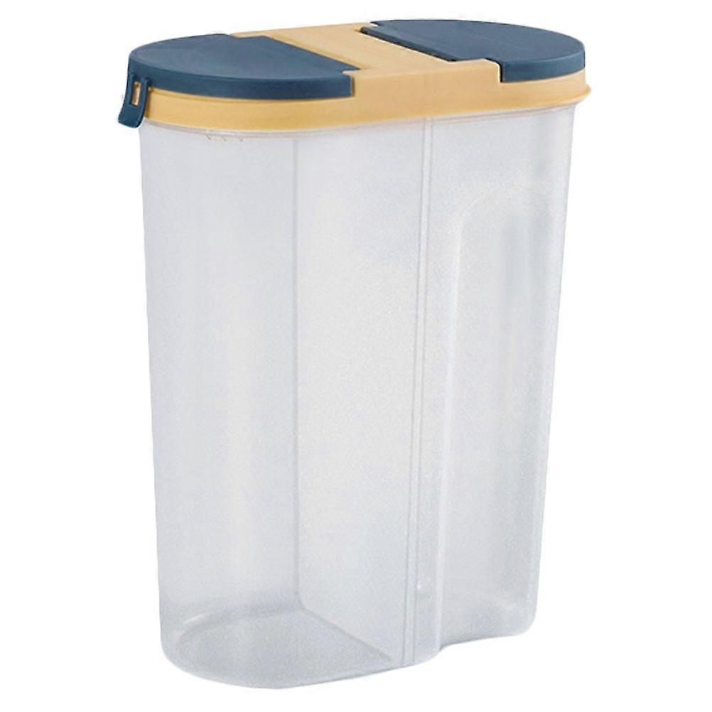 Sealed Storage Jar for Kitchen Use 1Pcs Blue Transparent Double-Grid Storage Box