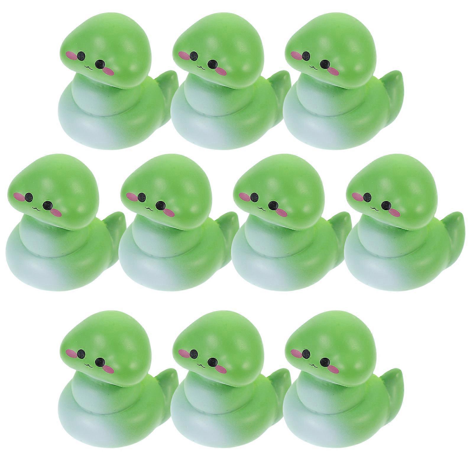 Snake Modeling Figurine Resin Snake Figurines Desktop Snake Ornament Office Bookshelf 3.00X2.40X2.40CM Green 10Pcs