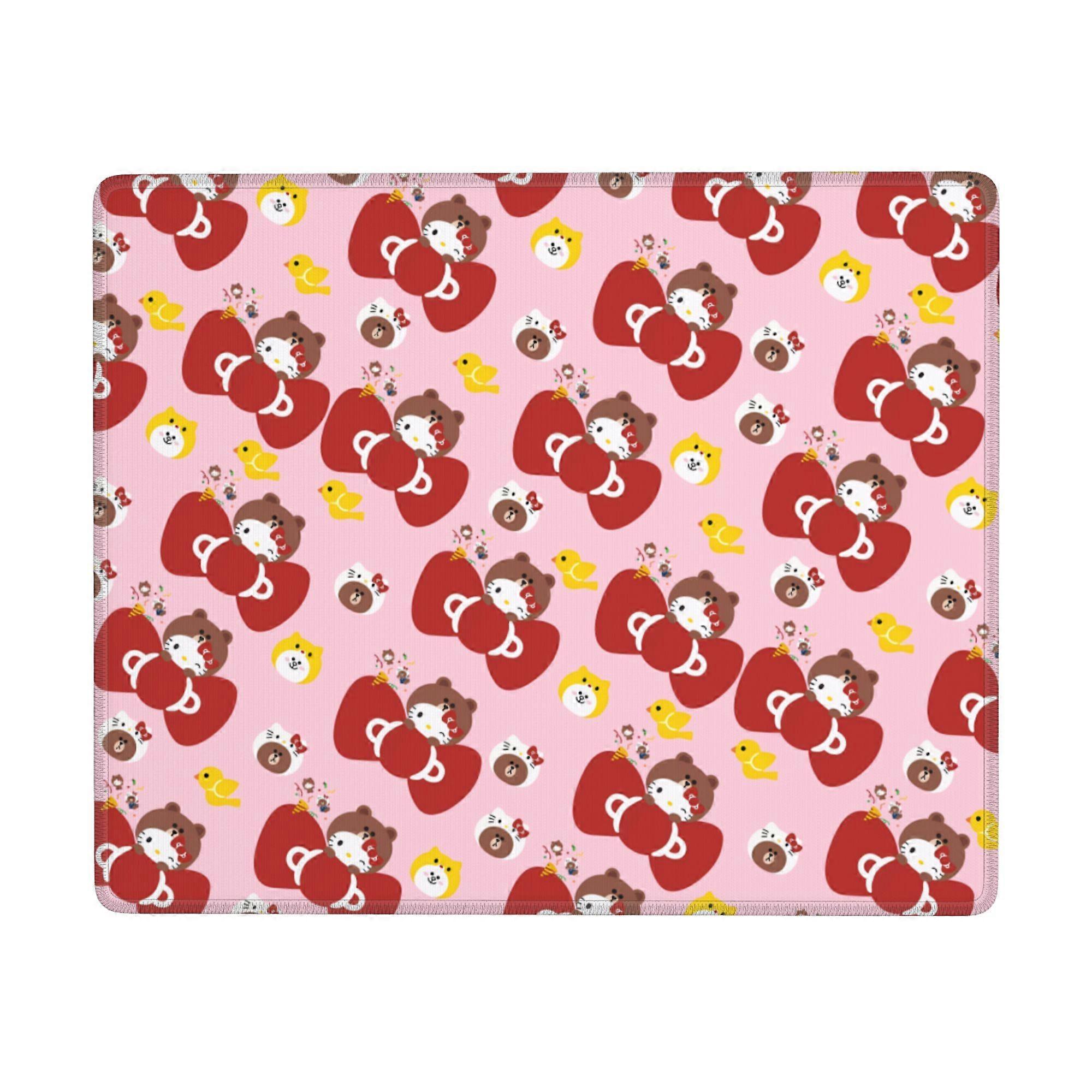 Hello Kitty Anti-slip Rubber Mouse Pad Square Waterproof Desk Pad Suitable for Desktop Decoration Desk Accessories 7x9 Inch (Horizontal)