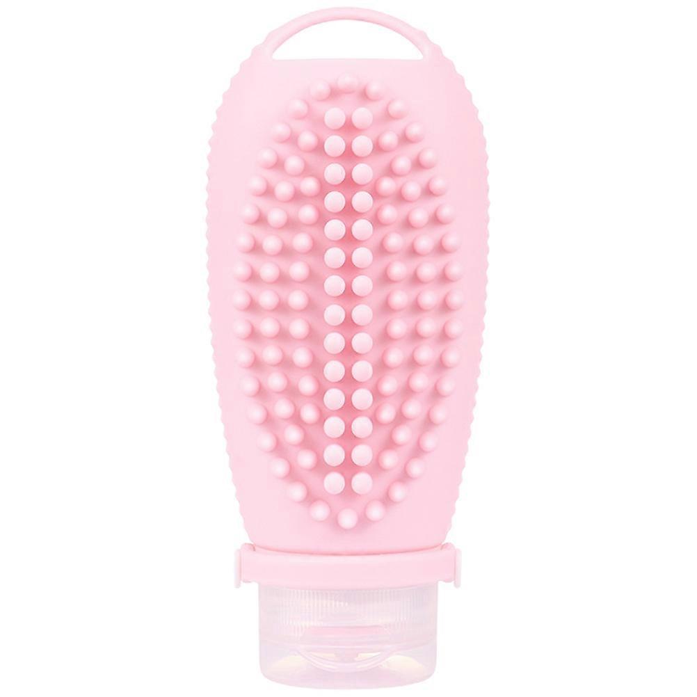 Pink Refillable Silicone Shampoo Dispenser Bottle for Storage 100ml