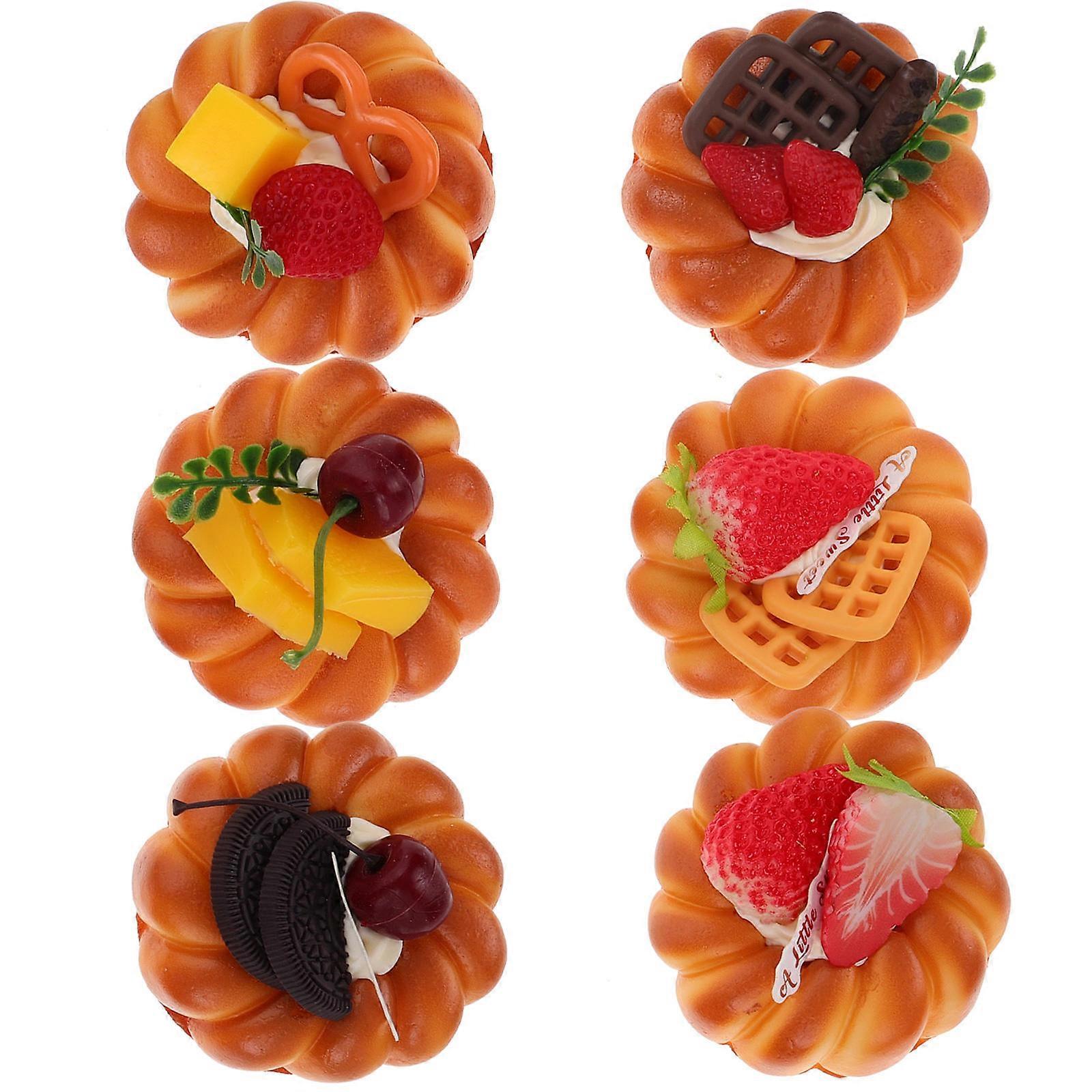 Simulation Cake Model Fake Cake Decoration for 5Sets in Orange PU Material