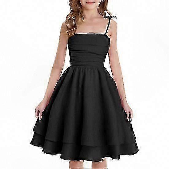 Letnia sukienka w kształcie litery A na cienkich ramiączkach dla dziewczynek w wieku 8-14 lat, świąteczna sukienka midi bez rękawów na imprezę dla księżniczki