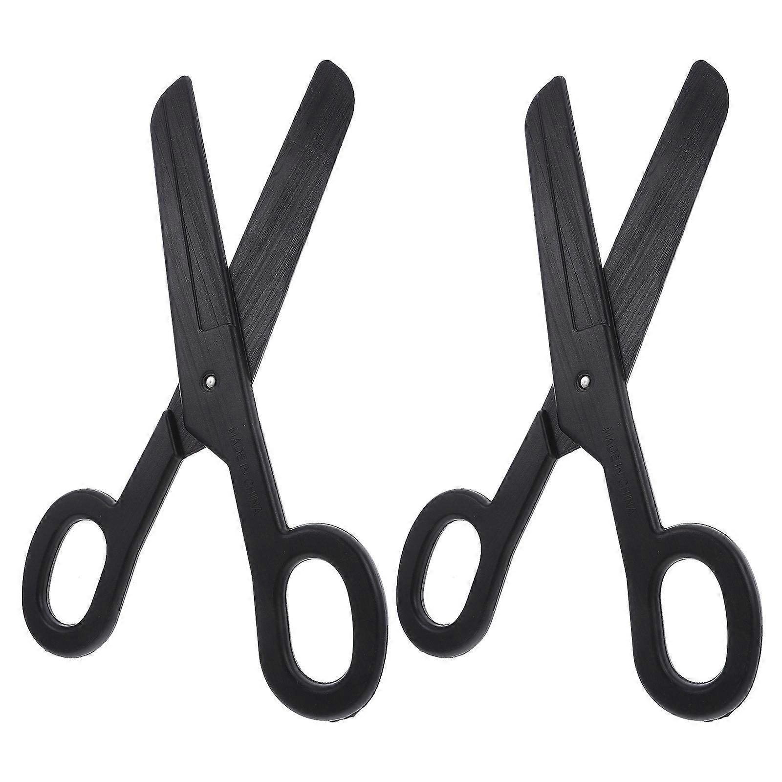 Decorative Stage Scissors for Circus Performances 2Pcs Black Plastic Props
