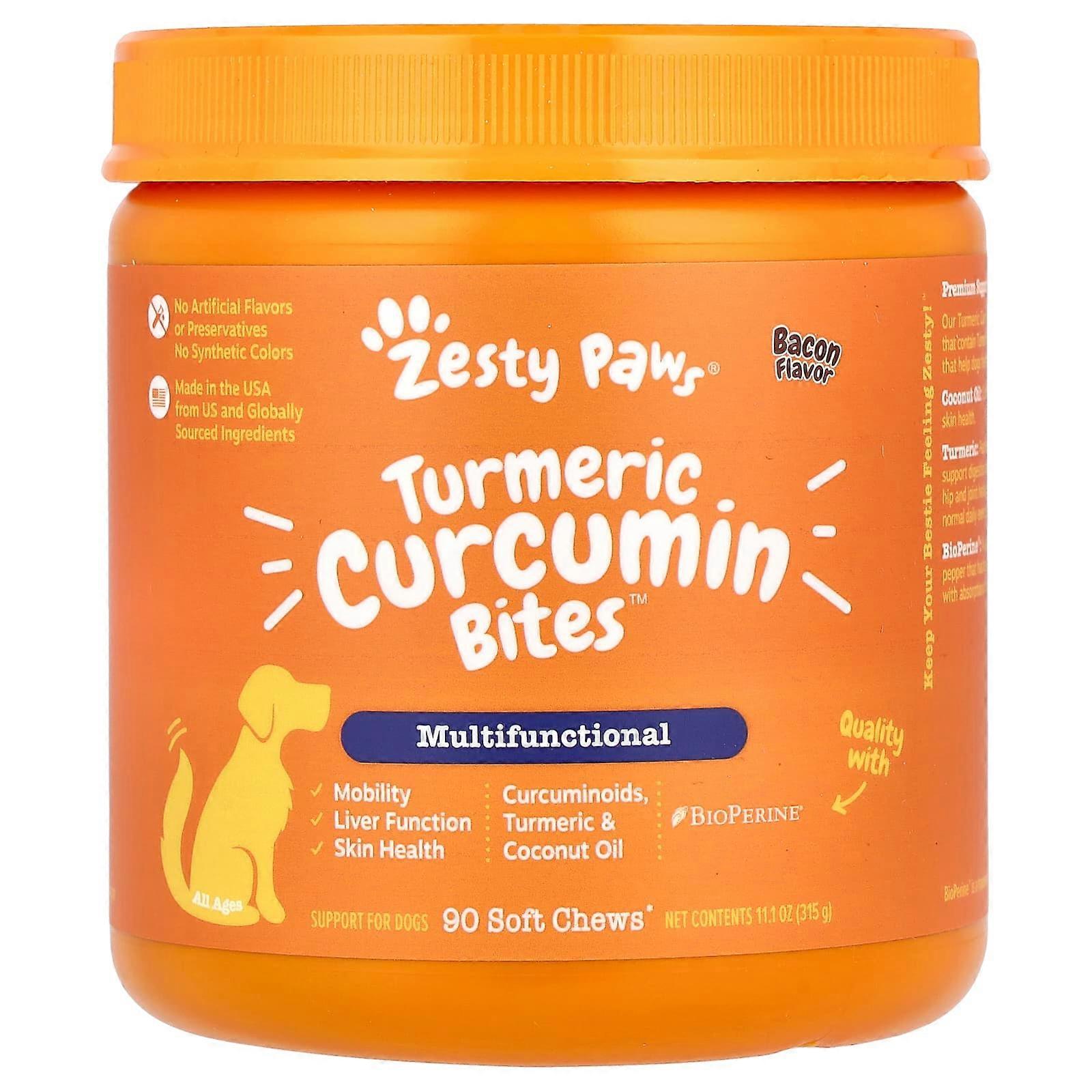 Turmeric Curcumin BitesÃ¢ÂÂÃÂÃÂ¢ for Dogs, Multifunctional, All Ages, Bacon, 90 Soft Chews, 11.1 oz (315 g)