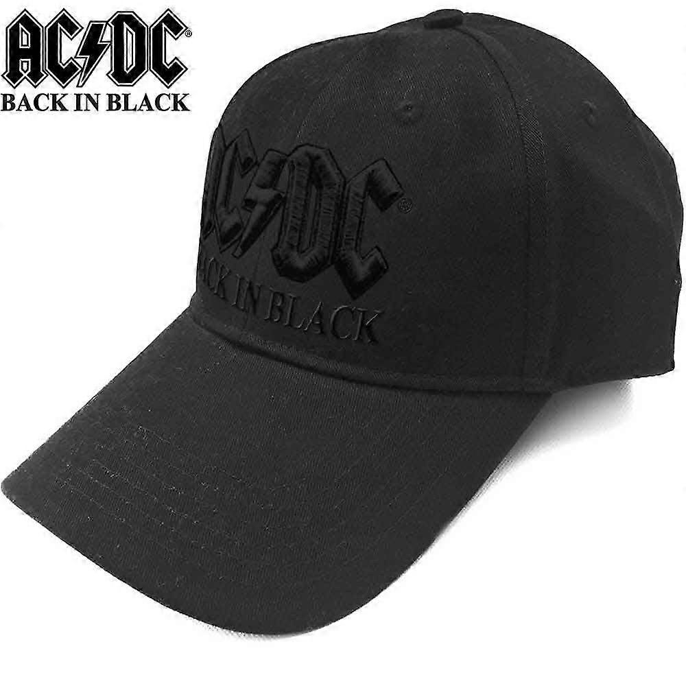 ACDC cap Back in Black unisex cotton snapback curve visor black