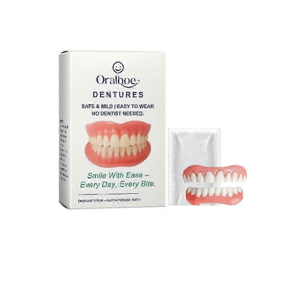 Orthodontic Denture Set Comfortable Upper Lower Veneers Fake Teeth Easy Use Temporary Simulation Dentures Braces