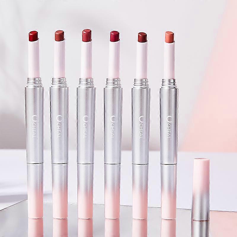 Double-Ended Lip Liner & Matte Liquid Lipstick Set, Waterproof Twist-Up Sticks, Long-Lasting Makeup for All Occasions, 6 Colors Available