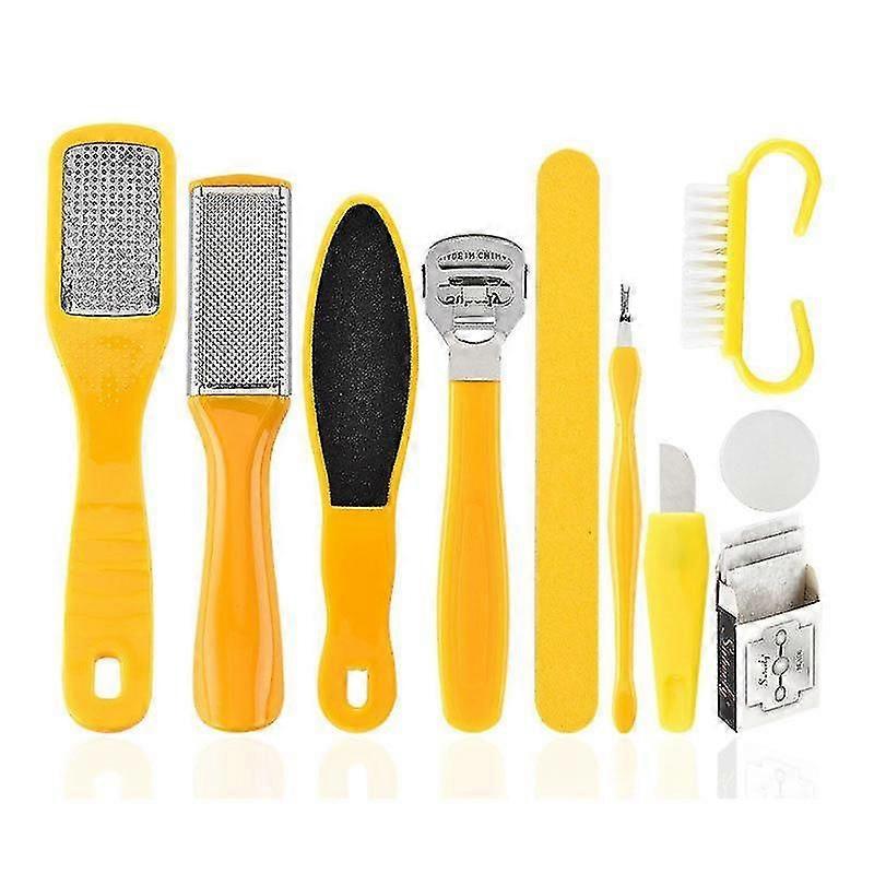 10 in 1ペディキュアツールフットラビングボードセットフット研削デッドスキンペディキュア