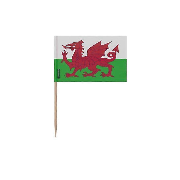 Toothpicks - Multicolor - Wales Flag - 6.5 cm - 100 pieces - Adhesive Plastic