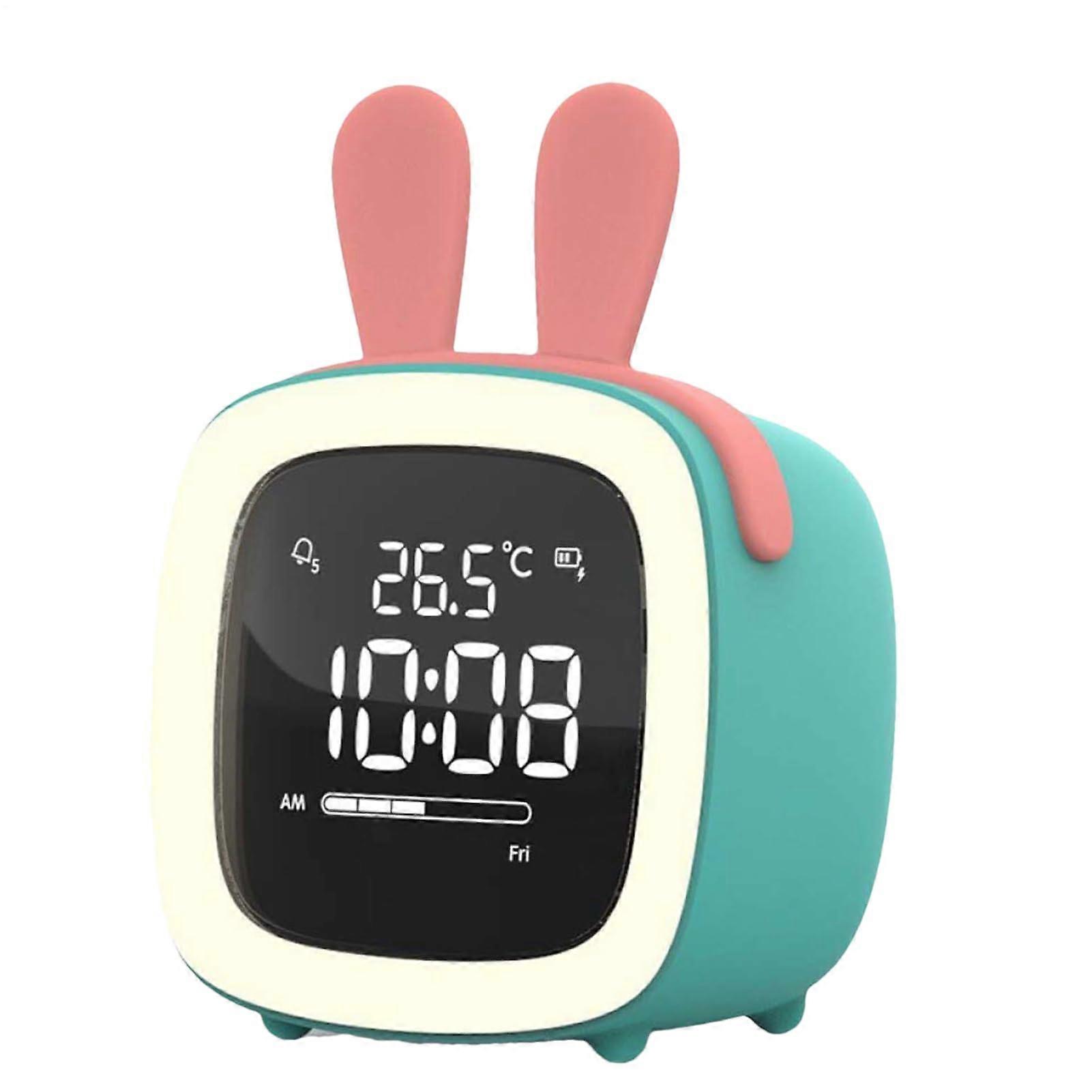 Children's Sleep Trainer LED Cartoon Alarm Clock Soft Alarm Bedside Clock Bedroom Nursery Morning Routine Support