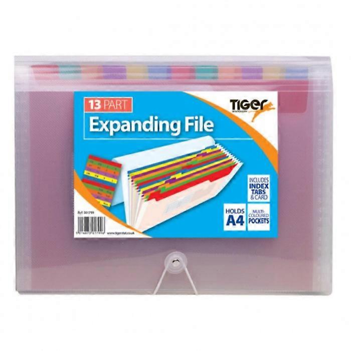 Tiger Stationery 13 Part Rainbow Expanding File