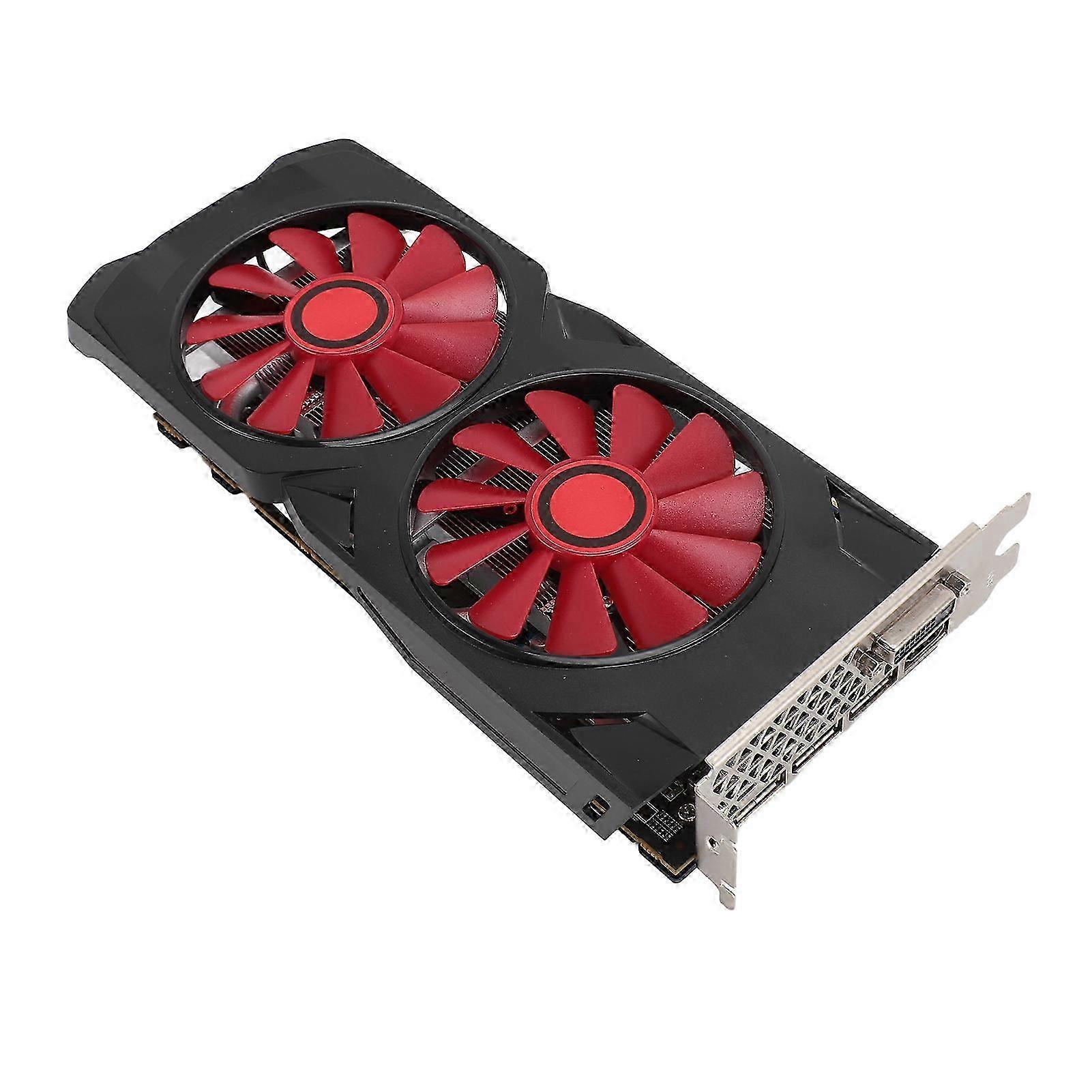 GPU de jeu AMD RX580 8 Go GDDR5 256 bits, carte de bureau PCIe de refroidissement silencieux à double ventilateur