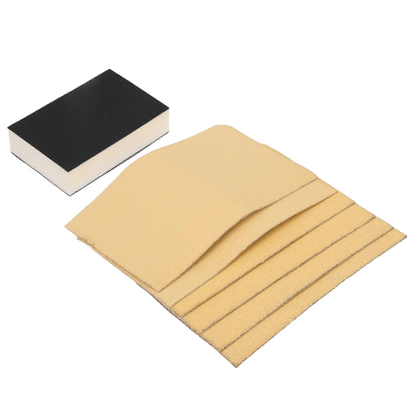 Flocking Yellow Sandpaper SelfAdhesive 80/120/240 Mesh Sanding Tools with Sponge Block