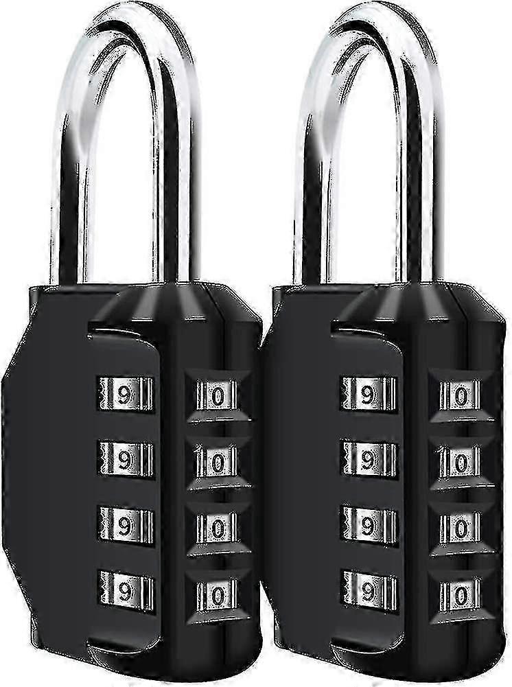 4-Digit Combination Lock compatible with Security, Padlock Pack of 2