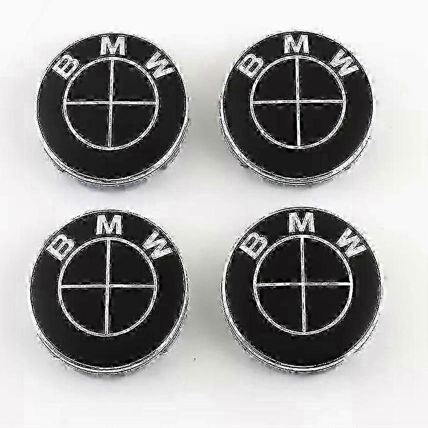 B04- 68mm 4 حزمة قبعات مركزية بي ام دبليو فضي مقاس واحد