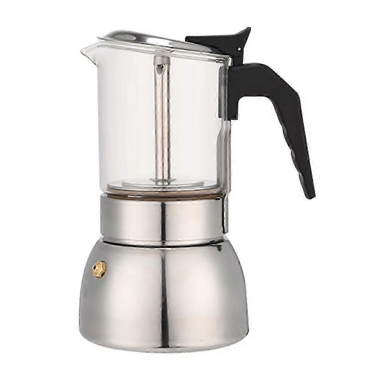 unique 300ml Espresso Maker, Stainless Steel Moka Pot,