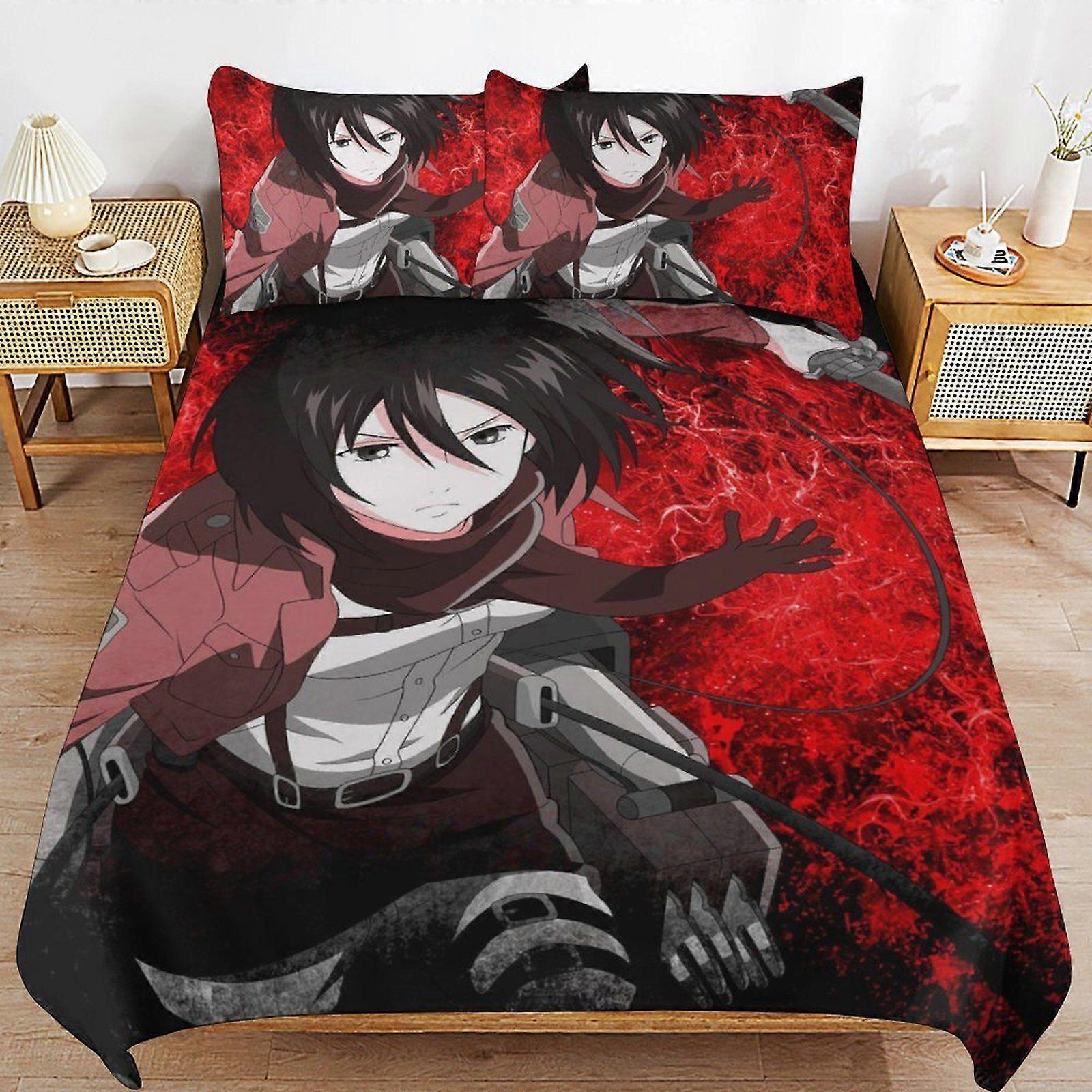 r78  Attack on Titan Simple Function Soft Fabric Quick Wash Long Lasting Duvet Cover Sets for Daily Comfort s78