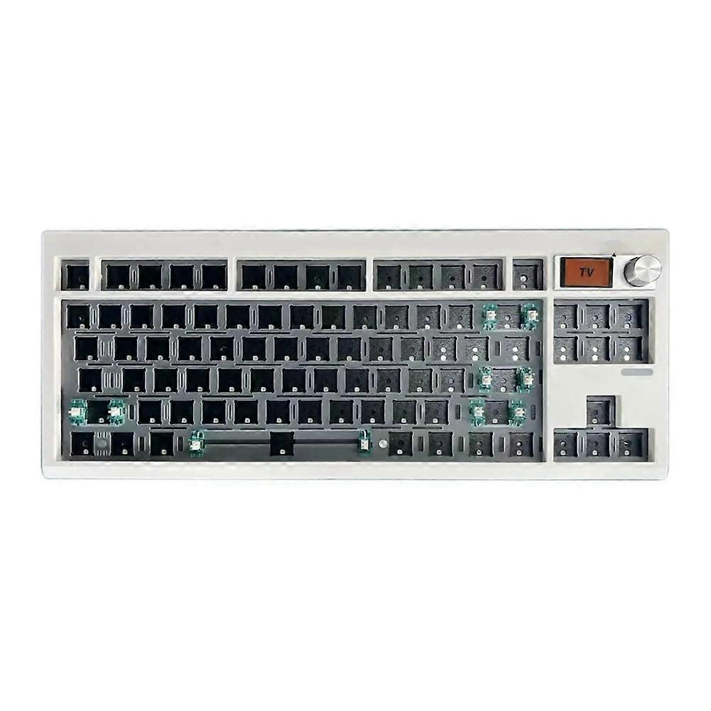 87Key Mechanical Keyboard Kit, Gasket Structure, White, RGB Backlit, Display Screen, HotSwap