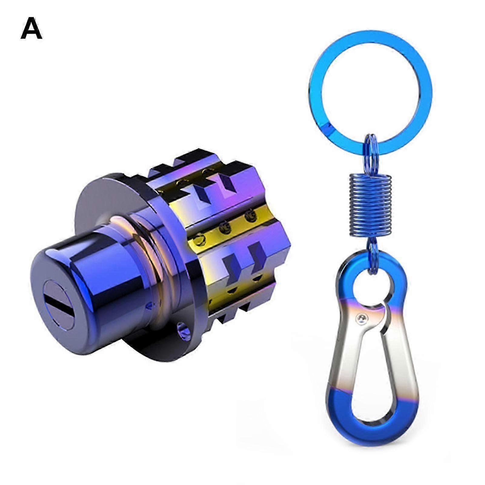 Key Head Modified Burnt Titanium Aluminum Key Cap Cover With Key Chain For Motorcycle