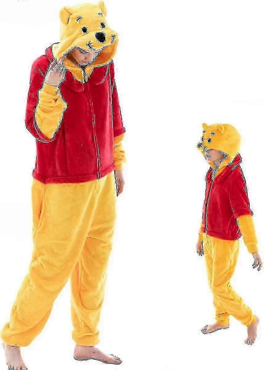 התאמה צמודה יוניסקס פיג'מת Onesie למבוגרים, פלנל קוספליי חיה חתיכה אחת תחפושת ליל כל הקדושים בגדי שינה בגדי בית K