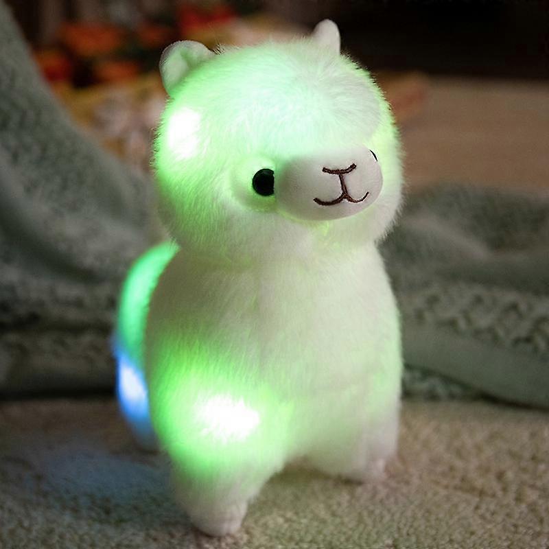 Glow-in-the-dark Adorable Glowing Alpaca Plush - LED Light, Child-Safe Fabric for Kids/Adults - Cozy Huggable Toy with Soft Fleece, Durable 