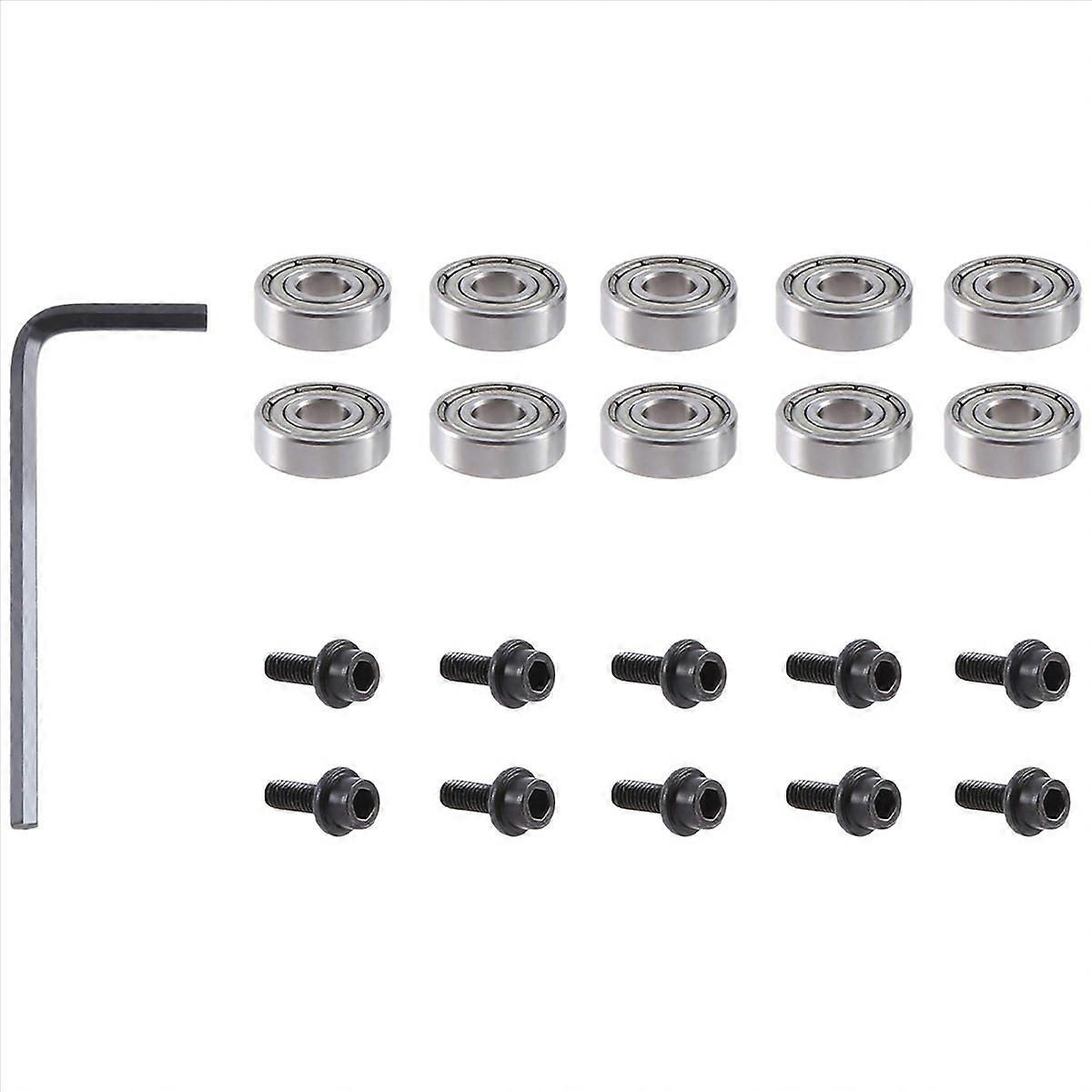 10Pcs Router Bits Top Mounted Ball Bearings Guide for Router Bit Bearing Repairing Replacement Acces