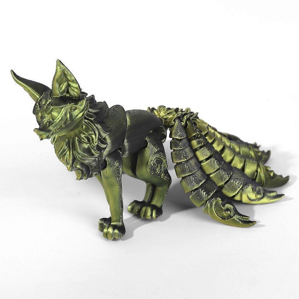 Multicolor Fox Action Figure Multi-jointed Fine-tailed Fox Doll  Desktop Decoration