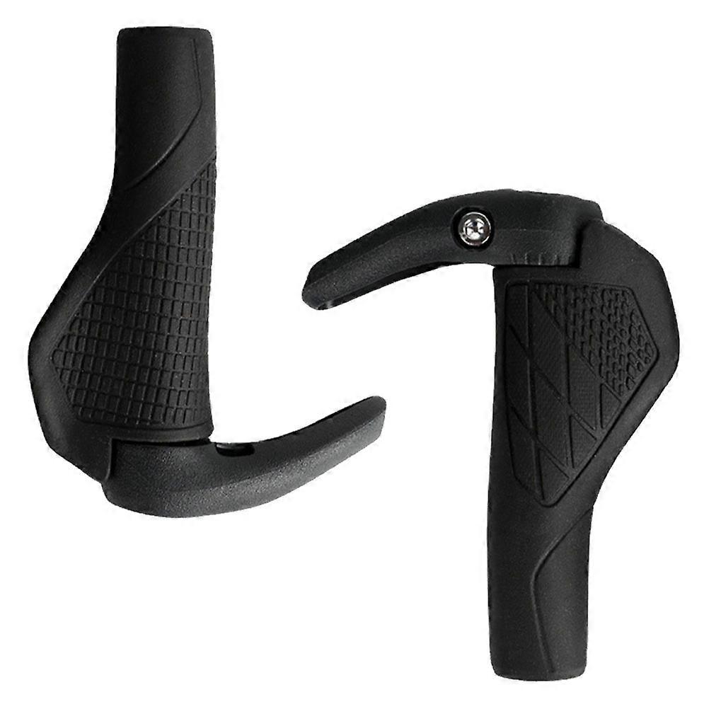 Rubber Double Bike Handlebar for Comfortable Grip 1Pair Black