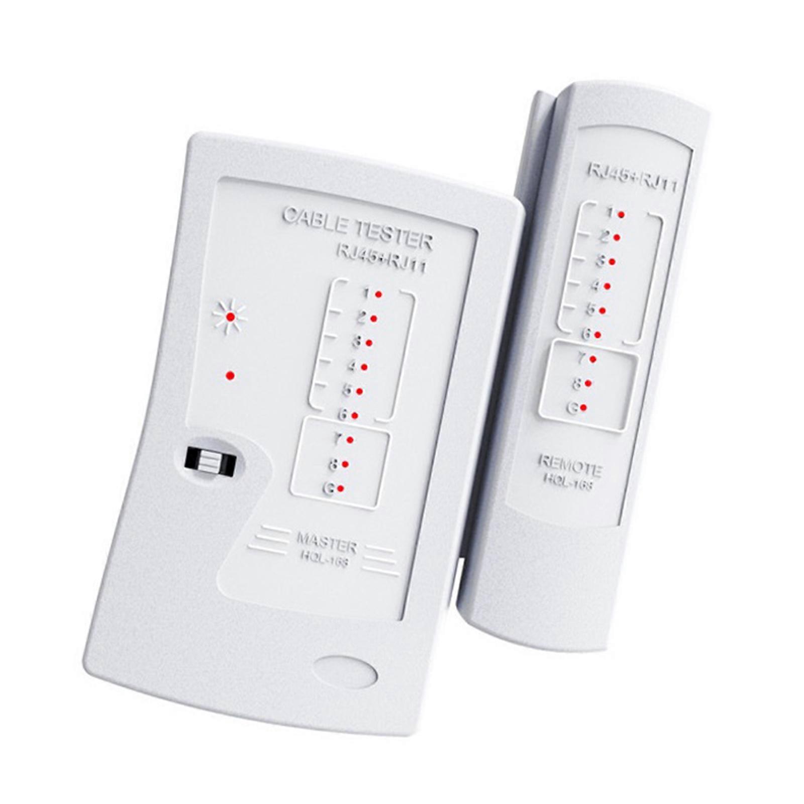 Efficient RJ45 Cable Line Tester with Transportable Split toe Multifunctional Net Testing and Maintenance  White
