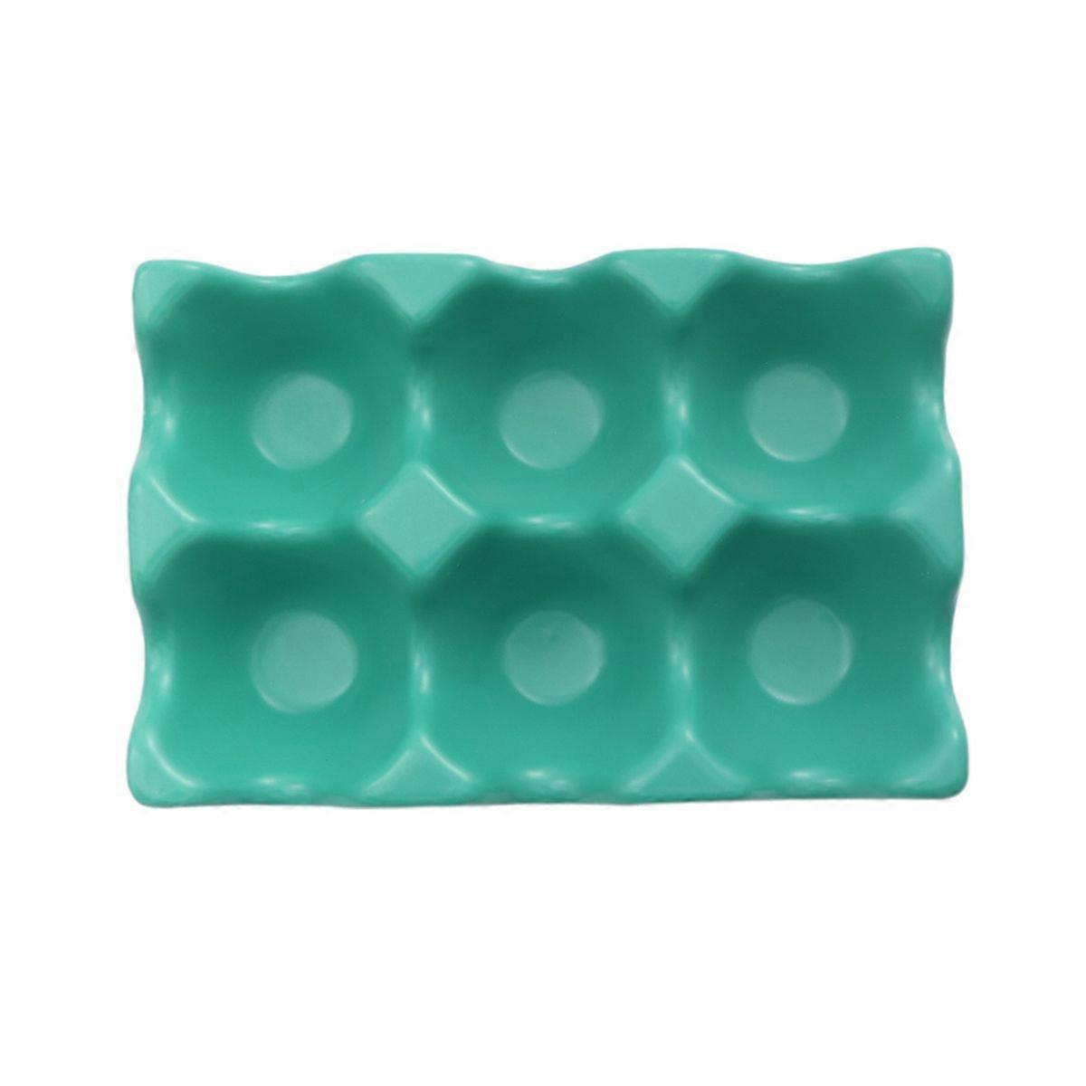 6 Grids Egg Holder Ceramic Anti-Slip Egg Box Refrigerator Shockproof Egg Storage Box (Green)